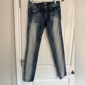 Express Rerock Low Rise Cropped Skinny Jeans - 4